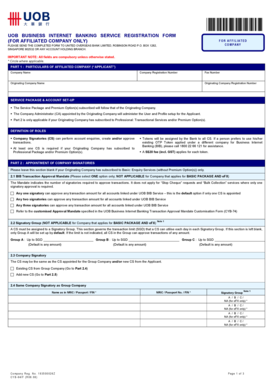 UOB Business Internet Banking Service Registration Form