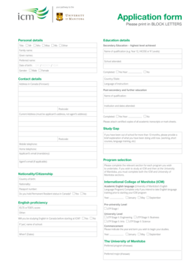International College of Manitoba Application Form