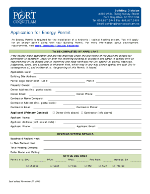 Energy Permit Application