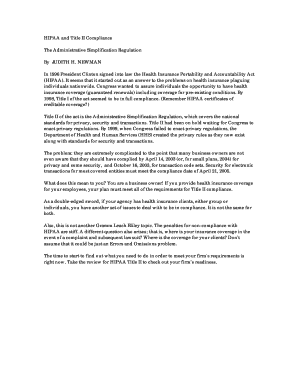 HIPAA Title II Compliance Checklist