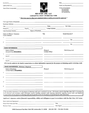 Confidential Credit Information Form