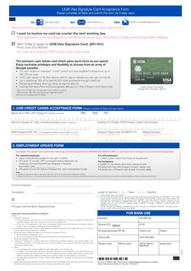 UOB Visa Signature Card Acceptance Form