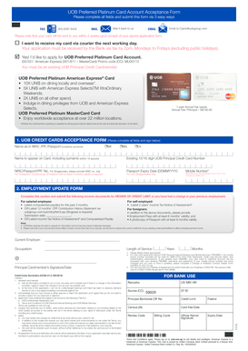 UOB Preferred Platinum Card Account Acceptance Form