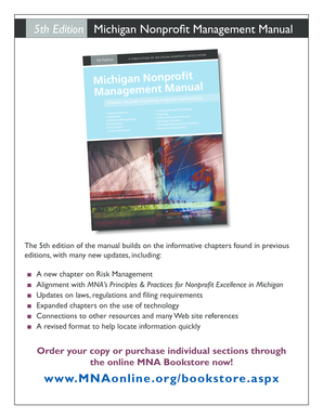 Michigan Nonprofit Management Manual Order Form