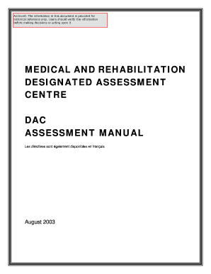 DAC - Medical and Rehabilitation Manual - Commission des ... - fsco gov on