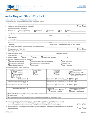 Auto Repair Shop Product Application
