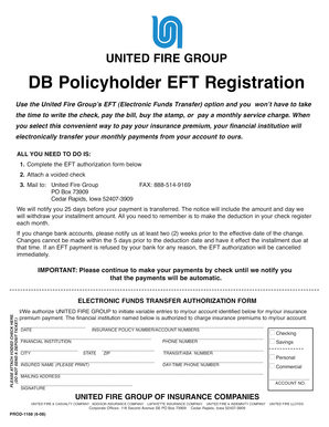 United Fire Group EFT Authorization Form