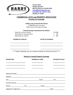 Commercial Auto and Property Application