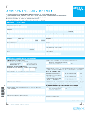 Bupa Australia Accident Injury Report