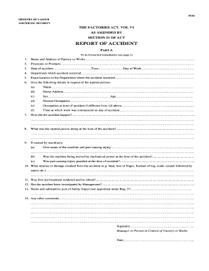 Accident Report form - Ministry of Labour and Social Security