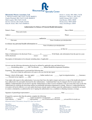 Authorization For Release of Protected Health Information