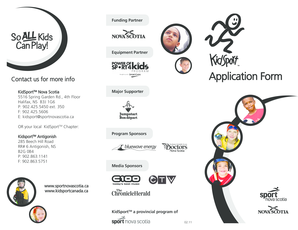 KidSport Nova Scotia Application Form