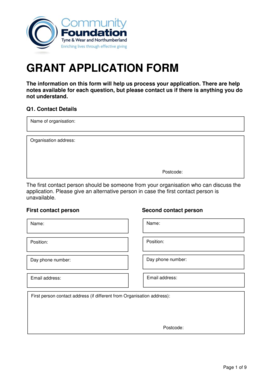 Grant Application Form