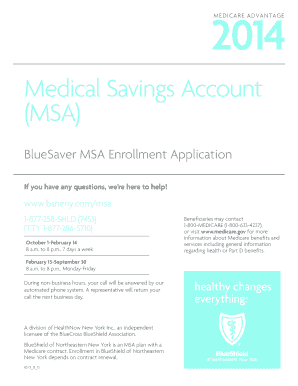 BlueSaver MSA Enrollment Application