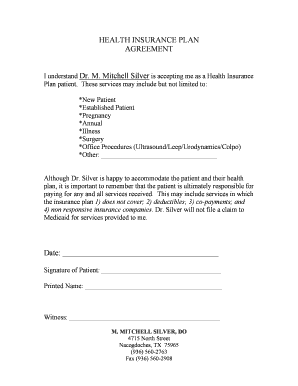 Health Insurance Plan Agreement