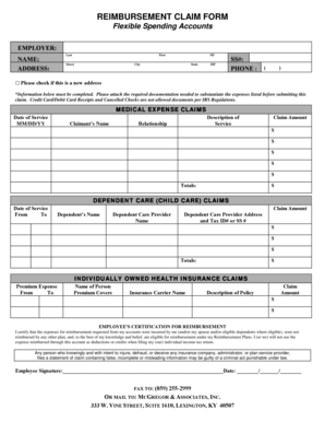 Reimbursement Claim Form