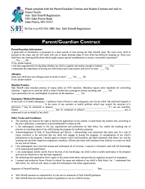 Safe Sitter Parent/Guardian and Student Contract