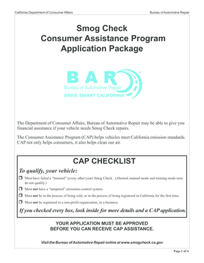 California Smog Check Consumer Assistance Program Application
