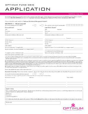 Optimum Fund OEIC Application Form