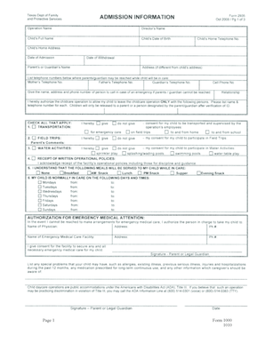 Child Enrollment and Financial Agreement Form
