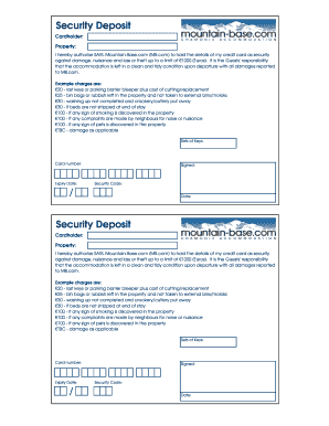 Security Deposit Authorization Form