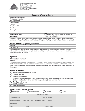 FasTrak Account Closure Form