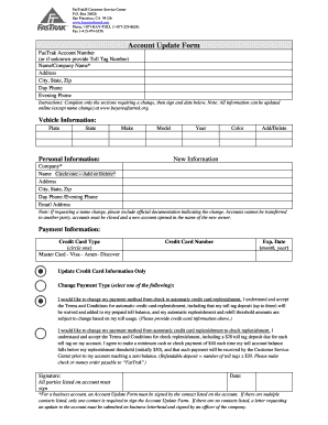 FasTrak Account Update Form