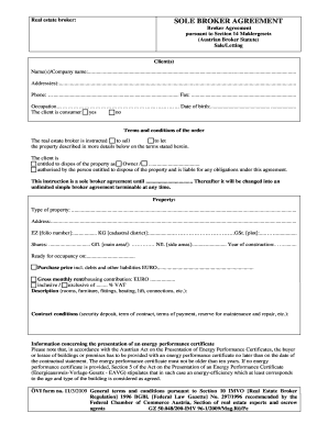 Austrian Sole Broker Agreement