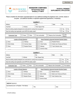 Supplemental Application for Additional Facilities