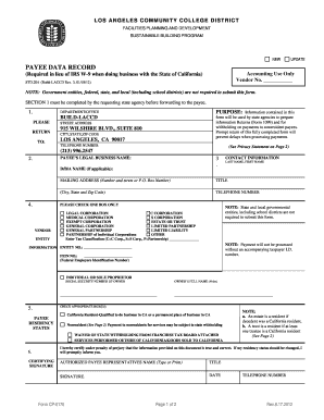 California Payee Data Record