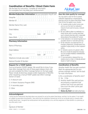 Coordination of Benefits Direct Claim Form