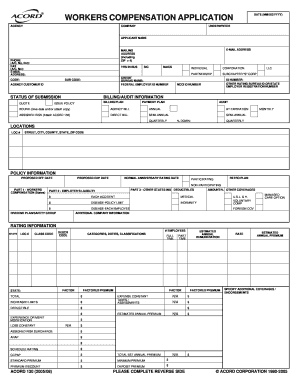 Workers Compensation Application Form