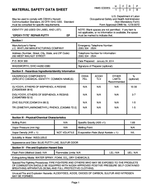 Material Safety Data Sheet