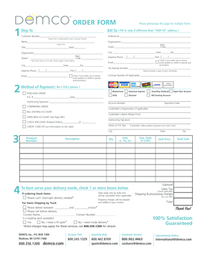 DEMCO Order Form