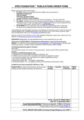 IFRS Foundation Publications Order Form