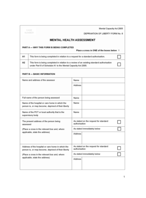 Mental Capacity Act 2005 Deprivation of Liberty Form 6