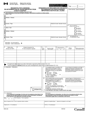 Canada Customs Re-Determination Request Form