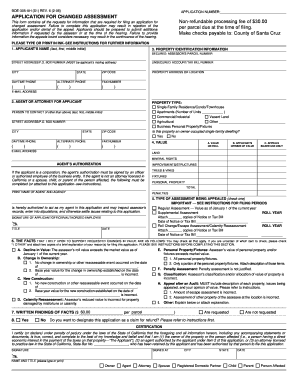 California Application for Changed Assessment