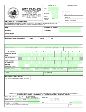 California Transportation Permit