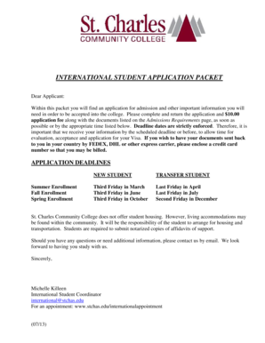 International Student Application Packet