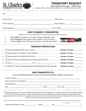 Student Transcript Request Form