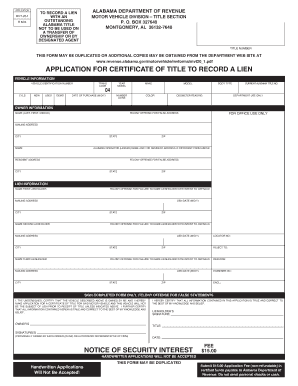 Alabama Lien Application Form