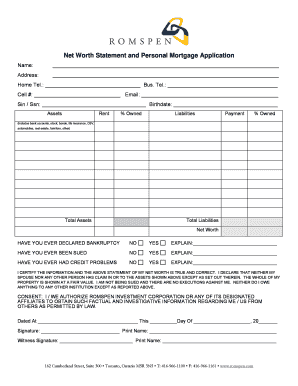 Personal Mortgage Application