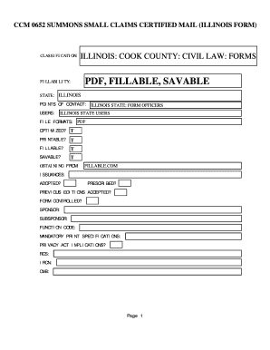 fillable ccm 0652 summons small claims certified fillable ccm 0652 summons small claims certified