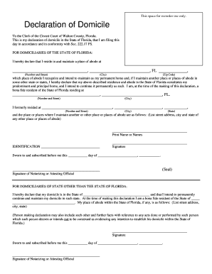 Company ownership declaration letter - declaration of domicile