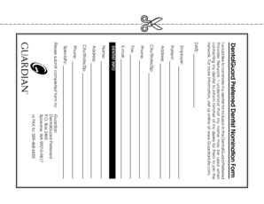 DentalGuard Preferred Dentist Nomination Form
