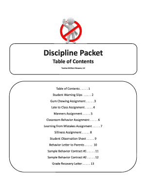 Student Discipline Packet