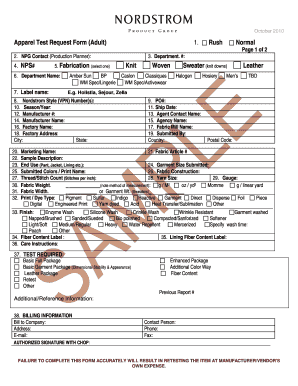 Adult Apparel Test Request Form