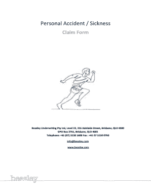 Personal Accident Sickness Claim Form