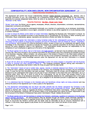 Confidentiality Non-Disclosure Agreement for Business Acquisition